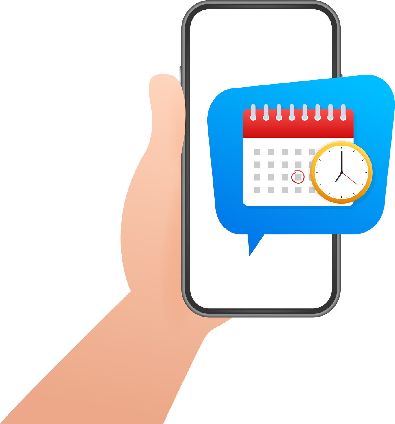 Calendar and clock icon. Wall calendar. Important, schedule, appointment date. Vector stock illustration.